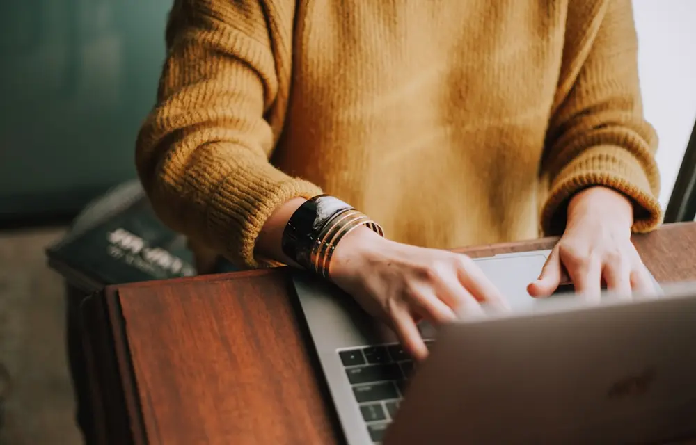 Someone working calmly at a single laptop